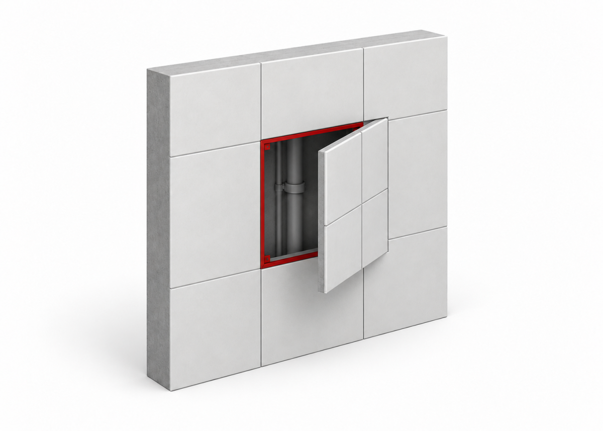 Люки под плитку 50×50 см Люкер, ревизионные сантехнические люки